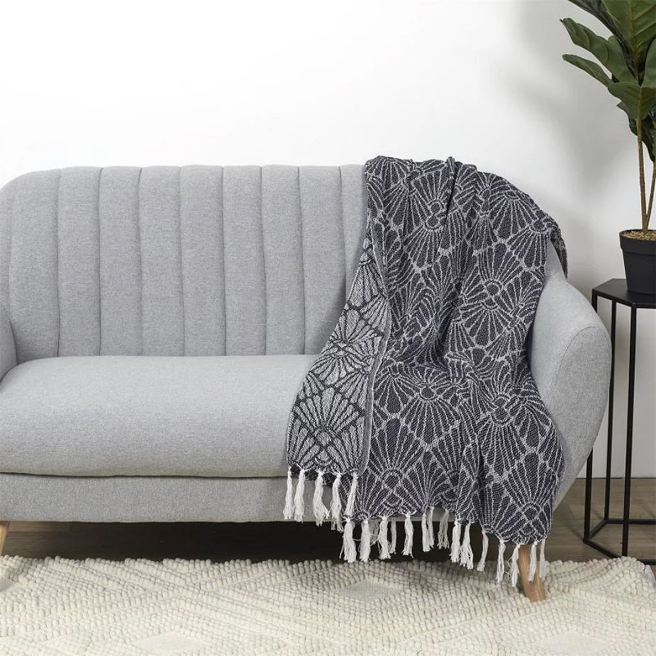 Geometric throw Navy blue