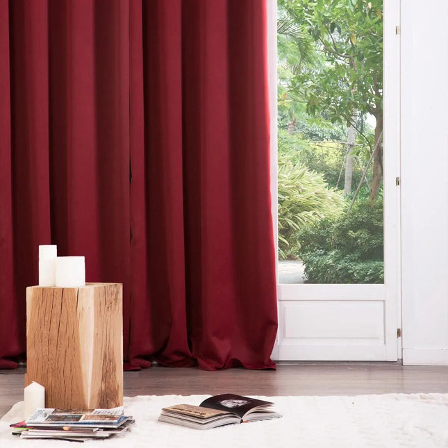 Atmosphera verduisterende gordijnen - set 2x stuks - B135 x L240 cm - rood - geplooid - met ringen - kant en klaar