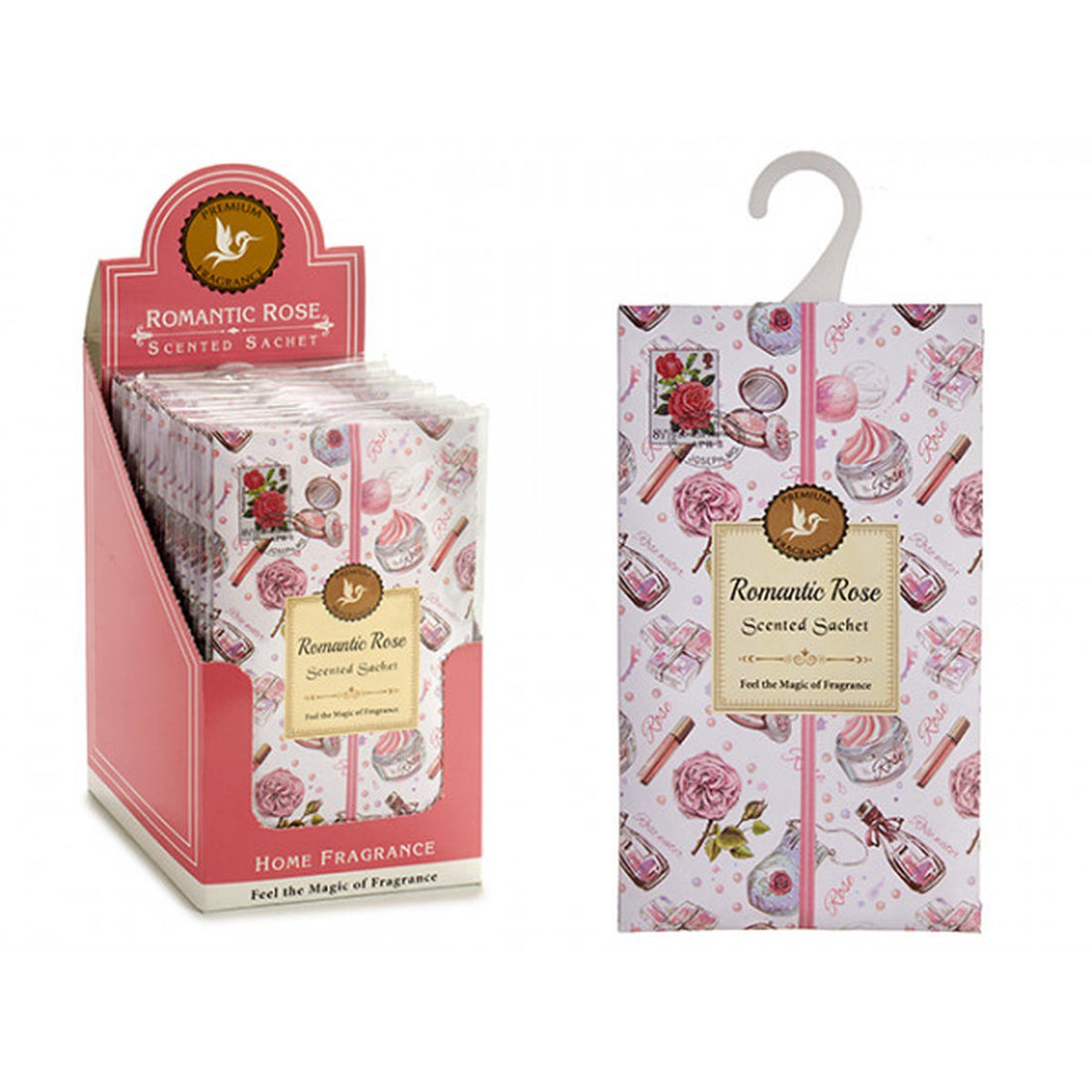 Scented sachets - Wardrobe - Air freshener - Toilet - Vacuum cleaner - Pink flowers - 1 piece
