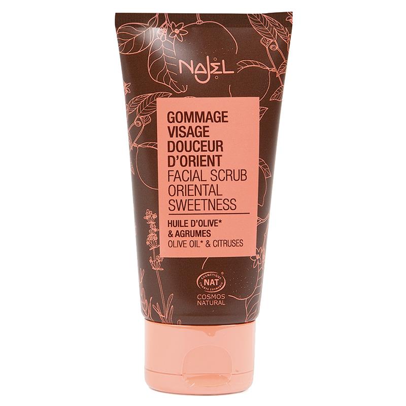 Najel Aleppo gezichtsscrub Oriental Sweetness – olijfolie en groene klei, 75 ml