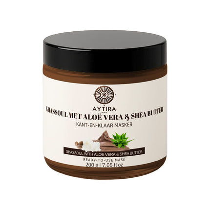AYTiRA Ghassoul Maske mit Aloe Vera & Sheabutter – gebrauchsfertig (200 g)