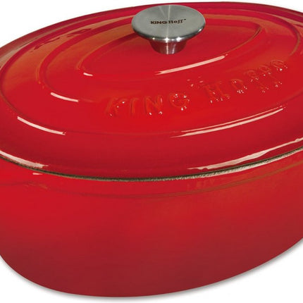 Gusseisenbräter - oval - 30cm - 4,5L - rot - Emaille
