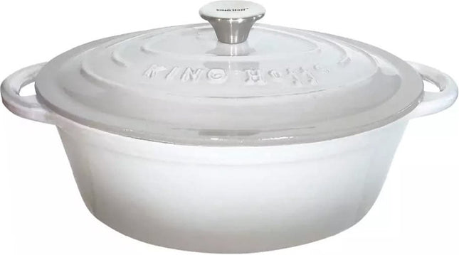 Kinghoff - Gusseisenbräter - oval - 30cm - 4,5L - Grau - Emaille
