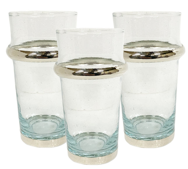 Marokkaans beldi glas zilver set van 3 stk.