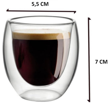 Doppelwandige Espressotassen – 80 ML – 4er Set