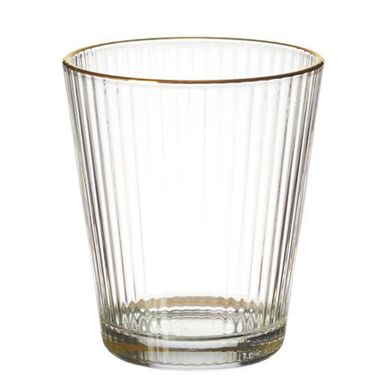 Geriffeltes Trinkglas mit goldenem Rand - Ripple Glas – 30 cl – 6er-Set