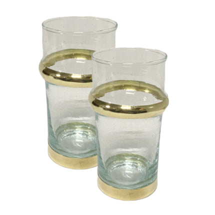 Marokkanisches Beldi-Glas Gold 12 cm