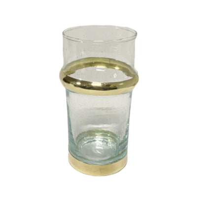 Marokkanisches Beldi-Glas Gold 12 cm