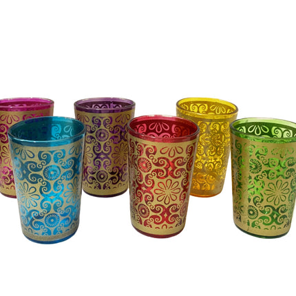 Orientalisch verzierte Teegläser buntes Gläser-Set 6