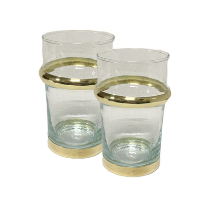 Marokkanisches Beldi-Glas Gold 9 cm
