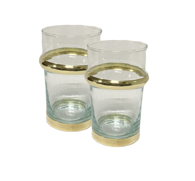Moroccan beldi glass gold 9 cm