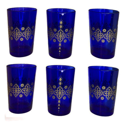 Marokkanische Gläser – Marokkanische Teegläser – 6er-Set – blau