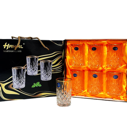 Glazen  gouden rand - set van 6