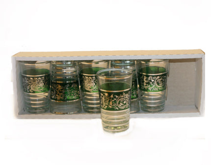 Theeglazen zilver/groen