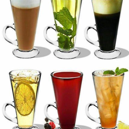 Latte Macchiato Cappuccino Gläser – Mit Henkel | 6er Set | 280 ml | Kaffeegläser | Irish