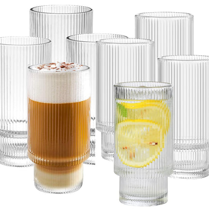 Ripple Longdrinkgläser - 6-teiliges Set - 295 ml - Stapelbar