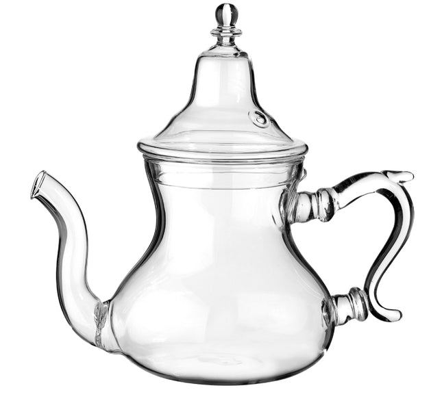 Marokkaanse glazen theepot met warmer
