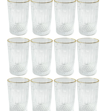 Gläser goldener Rand – 12er-Set – 180 ml