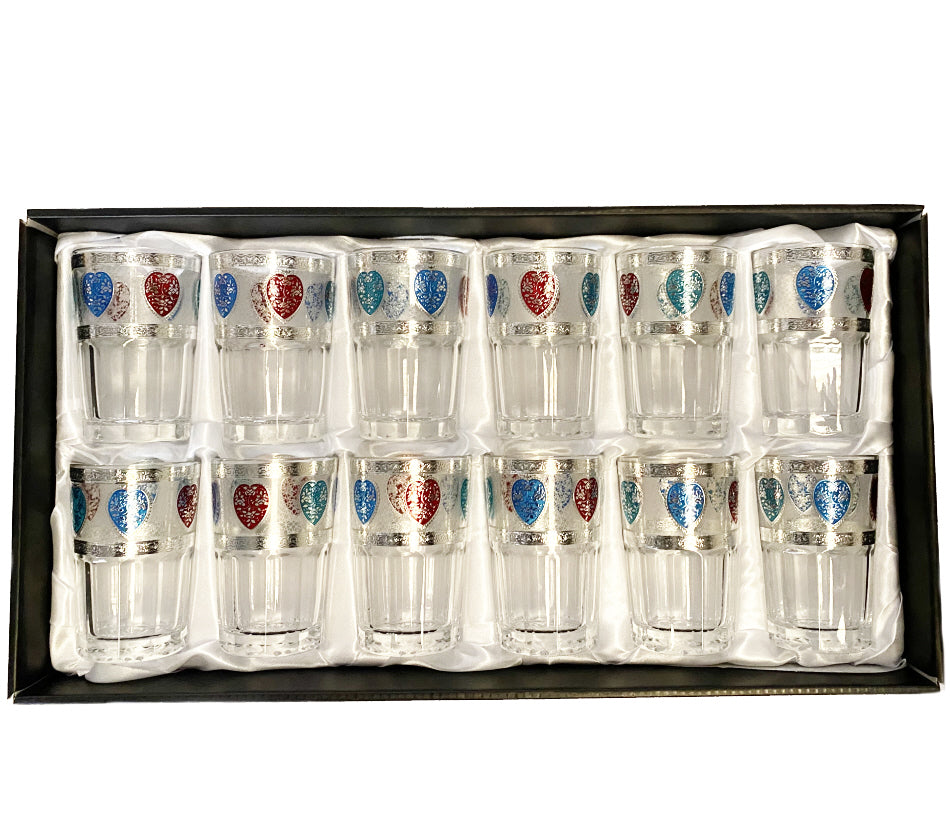 Moroccan glasses with silver decoration 12 pcs.