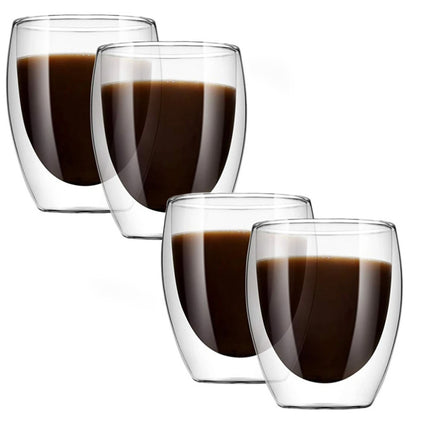 Doppelwandige Espressotassen – 80 ML – 4er Set