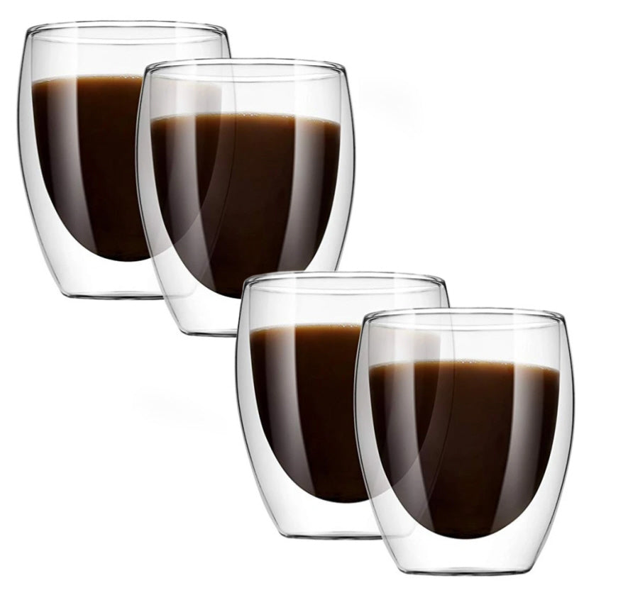 Double-Walled Espresso Cups – 80 ML – Set of 4