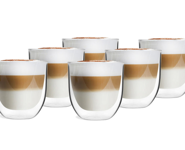 Set van 6 dubbelwandige 254ml koffieglazen