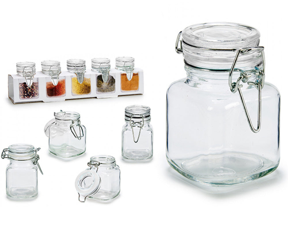 Lot de 5 bocaux à épices en verre (90 ml)