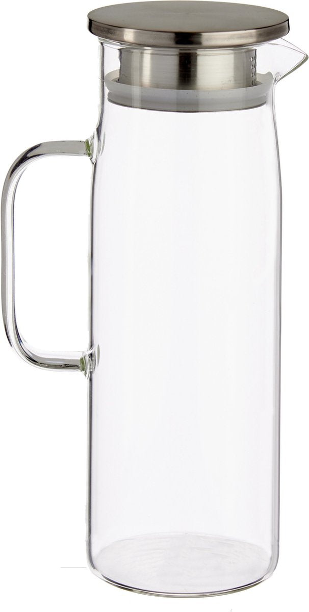Carafe/pichet à jus en verre avec couvercle de luxe de 1,2 litre