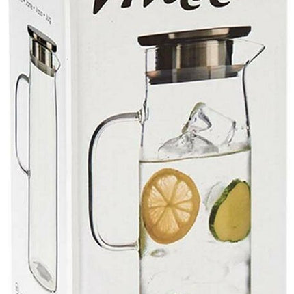 Glaskaraffe/Saftkanne mit luxuriösem Deckel, 1,2 Liter