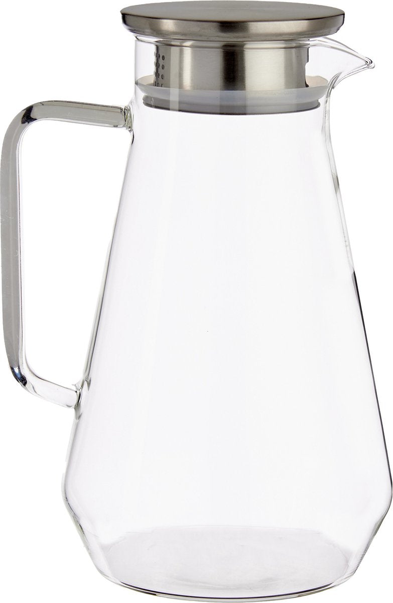 Glass juice pitcher/decanter carafe with luxury lid, 1.5 liters