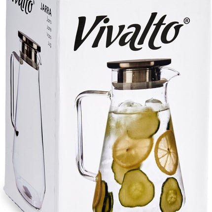 Glazen sapkan/schenkkan karaf met luxe deksel van 1,5 liter