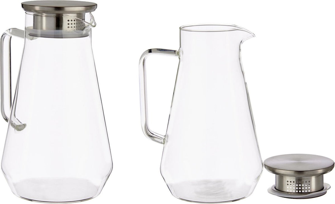 Glass juice pitcher/decanter carafe with luxury lid, 1.5 liters