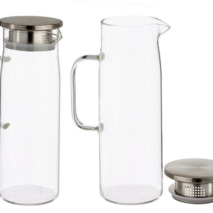 Glaskaraffe/Saftkanne mit luxuriösem Deckel, 1,2 Liter