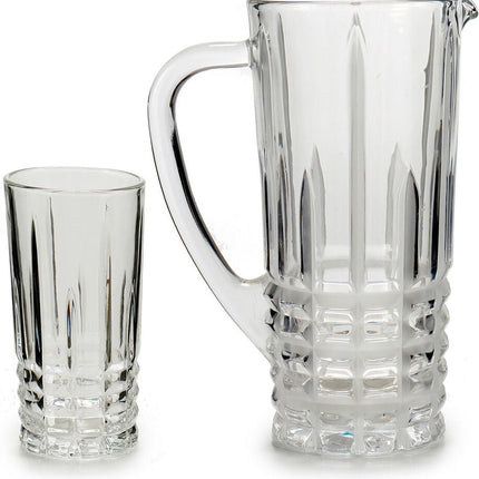 Glaskanne/Karaffe 1 Liter mit 6 Trinkgläsern zu je 250 ml