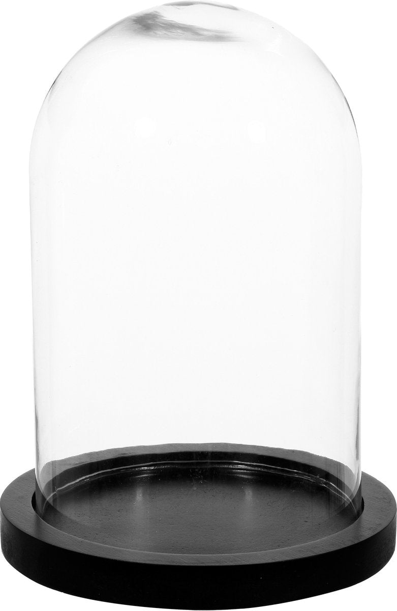 Atmosphera Home cloche en verre avec plateau en bois