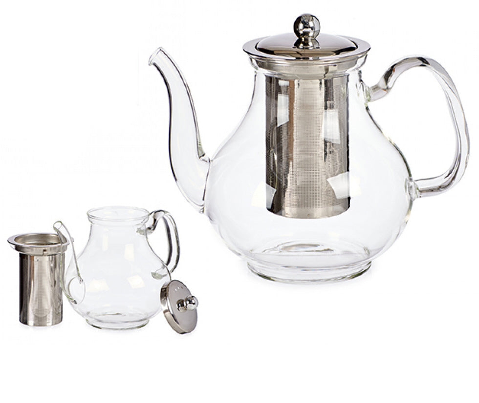 Longue théière en verre avec filtre 1,1 L