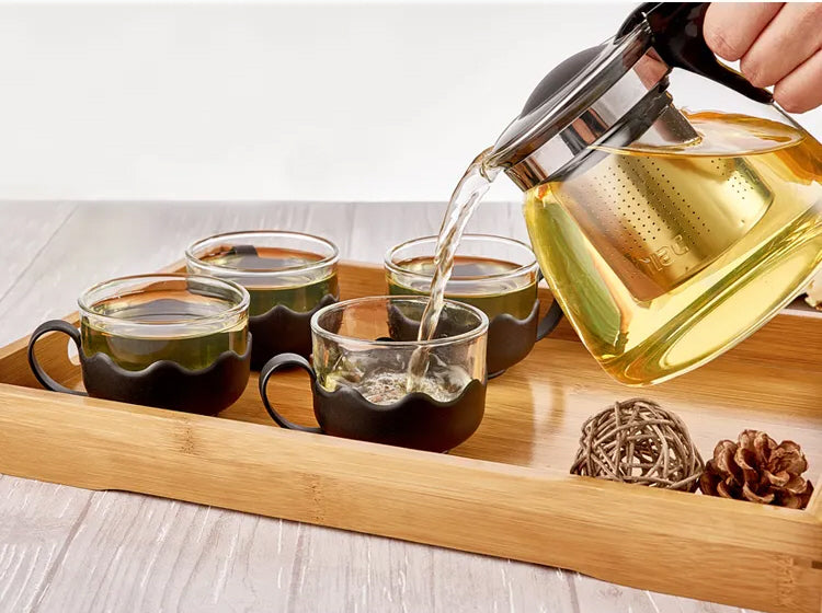Glazen theepot met filter (infuser) – borosilicaatglas, 900 ml – foto 2