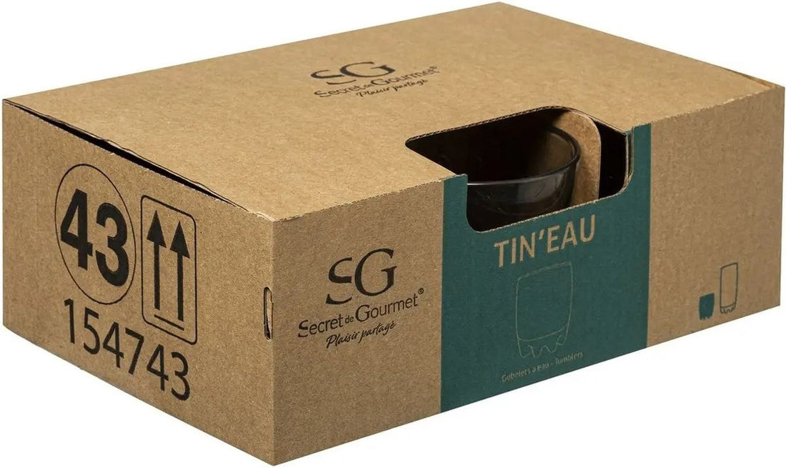 Set de 6 verres à eau / jus Tin 310 ml en verre