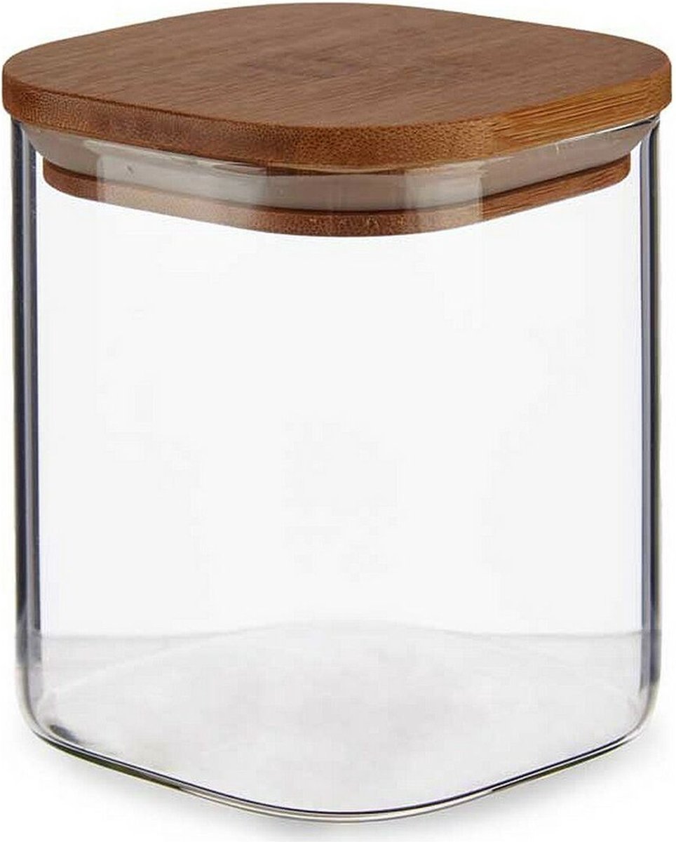 Bocal de Conservation en Verre avec Couvercle en Bambou (880 ml)