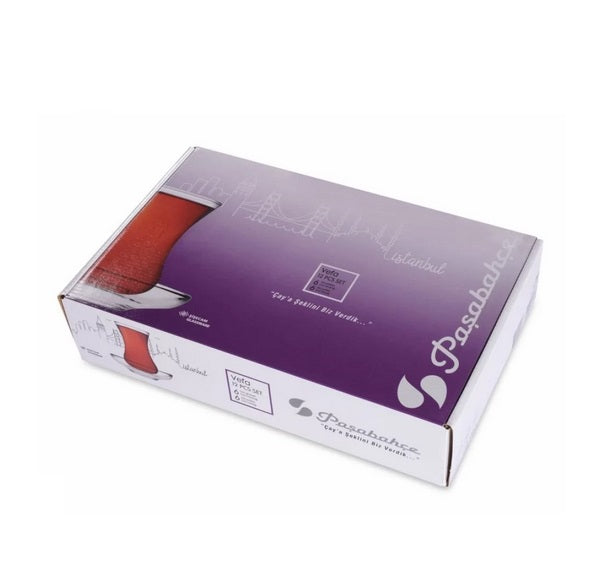 Verres à thé turcs avec soucoupes – Lot de 6 – 130 ml