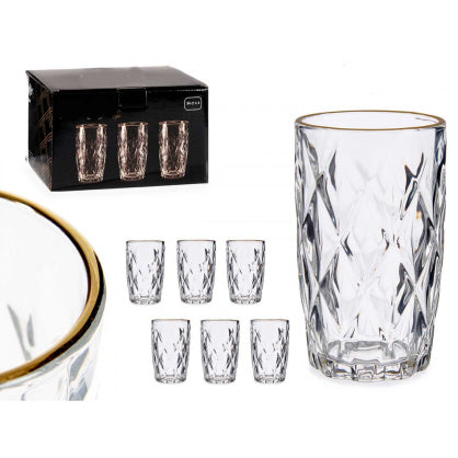 Diamantglas mit Goldrand 340ml