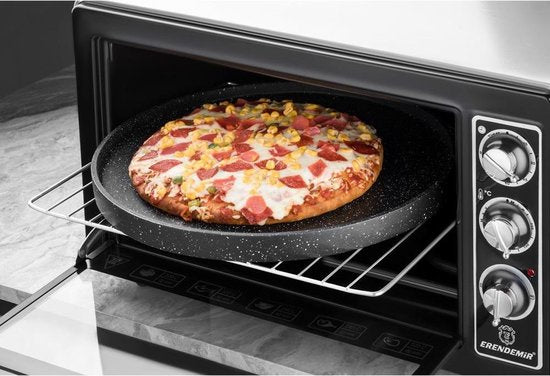 Poêle Double Face 3-en-1 en Granit - Grill - Poêle à crêpes - Poêle à blinis - 35cm
