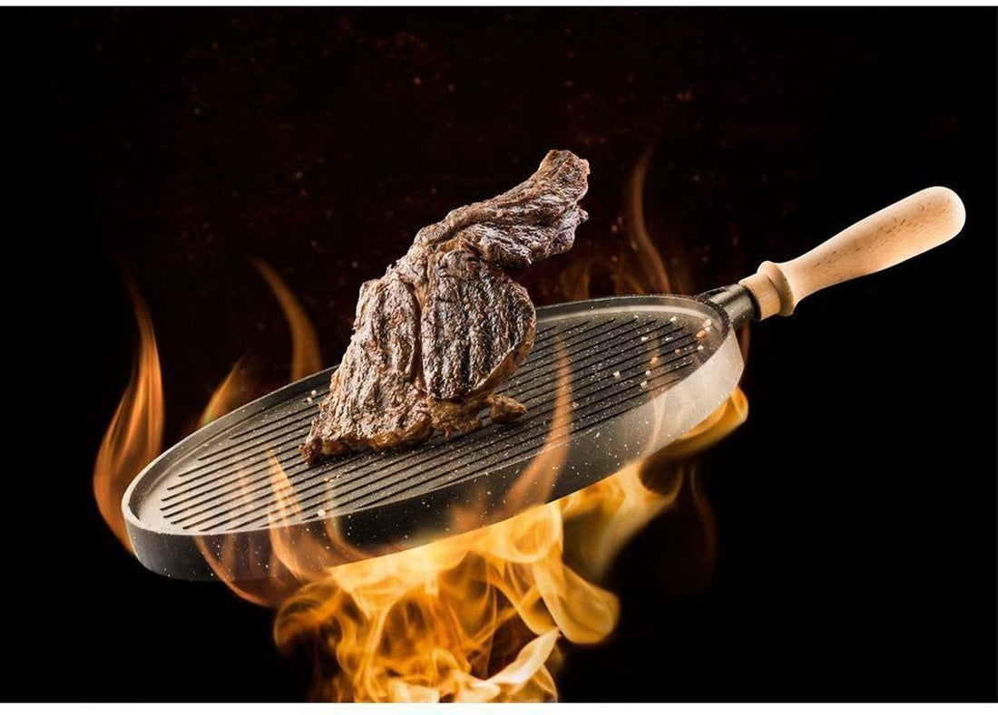 Poêle Double Face 3-en-1 en Granit - Grill - Poêle à crêpes - Poêle à blinis - 35cm