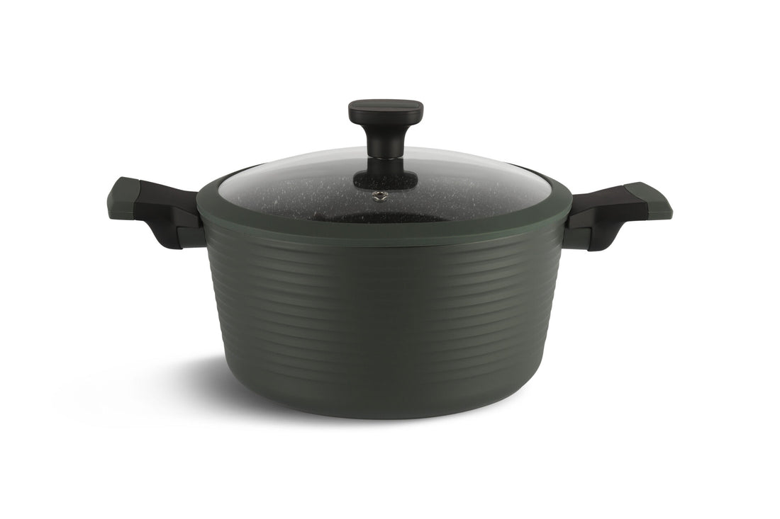 Edënbërg Green Line - Set de 12 casseroles et poêles de luxe en aluminium forgé - Revêtement céramique/marbre