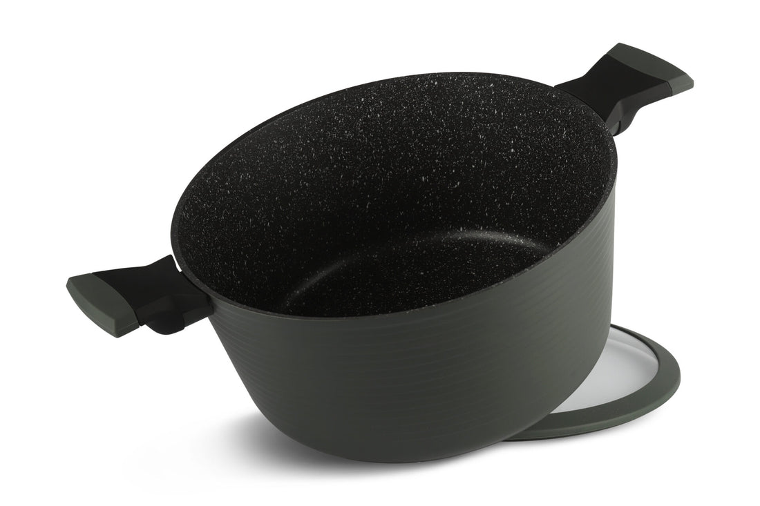 Edënbërg Green Line - Set de 12 casseroles et poêles de luxe en aluminium forgé - Revêtement céramique/marbre