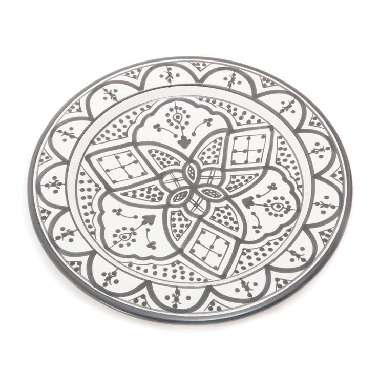 Moroccan plate grey-white ø26 cm