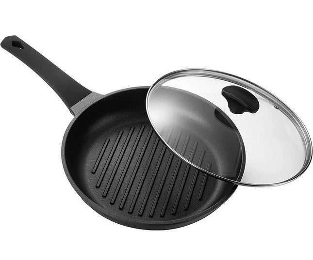 Runde Grillpfanne mit Deckel - Steakpfanne