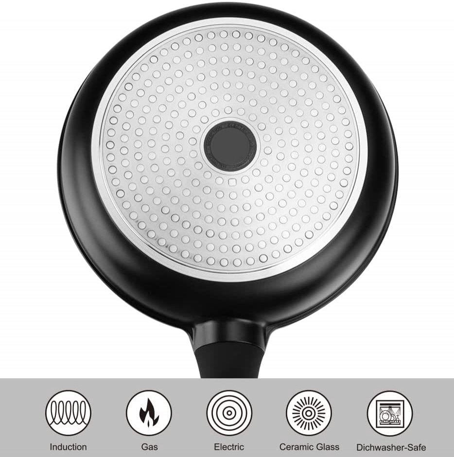 Round grill pan with lid - steak pan