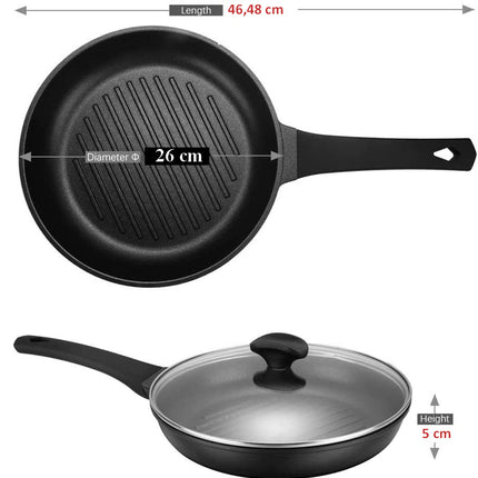 Ronde Grillpan met deksel - steakpan