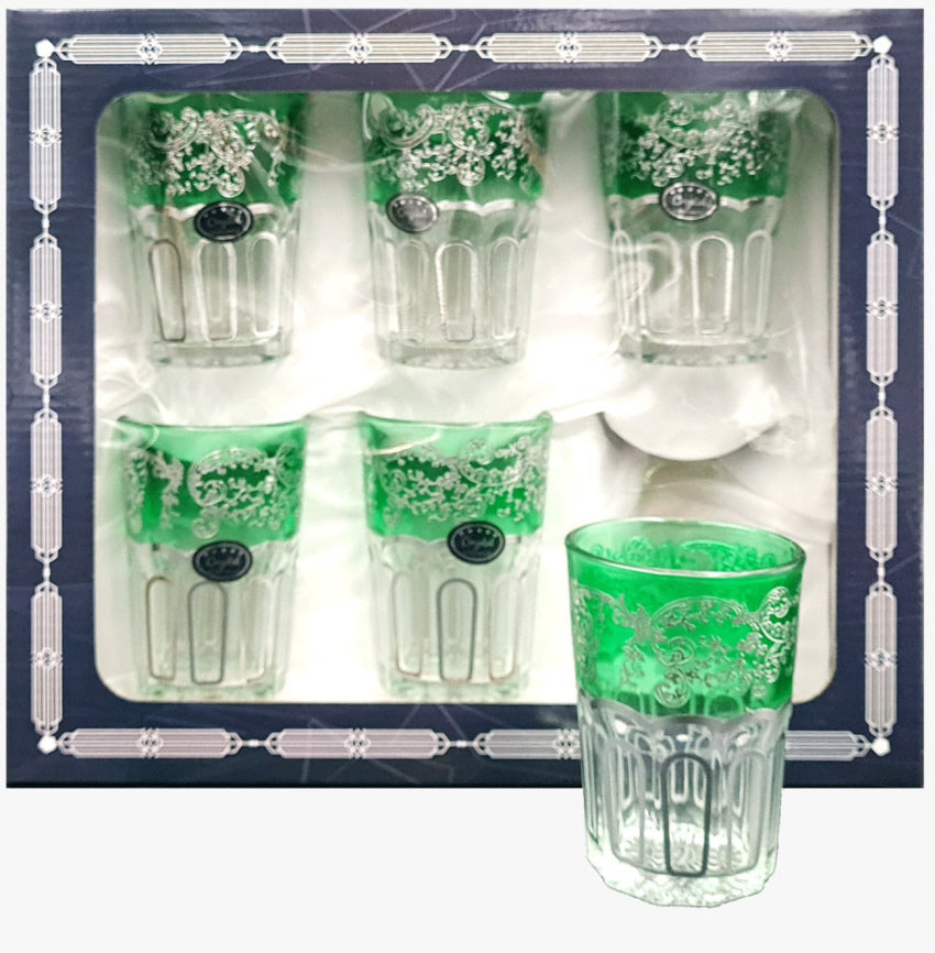 Verres à thé à motif argenté